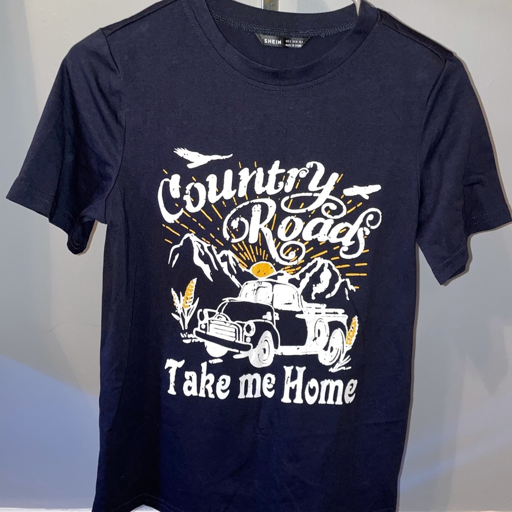 Small Shein Short Sleeve Tee . Navy blue